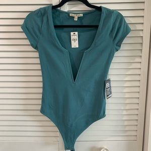 SOLD ON OTHER PLATFORM- Selling NEW Express Body Suit- Teal with Deep